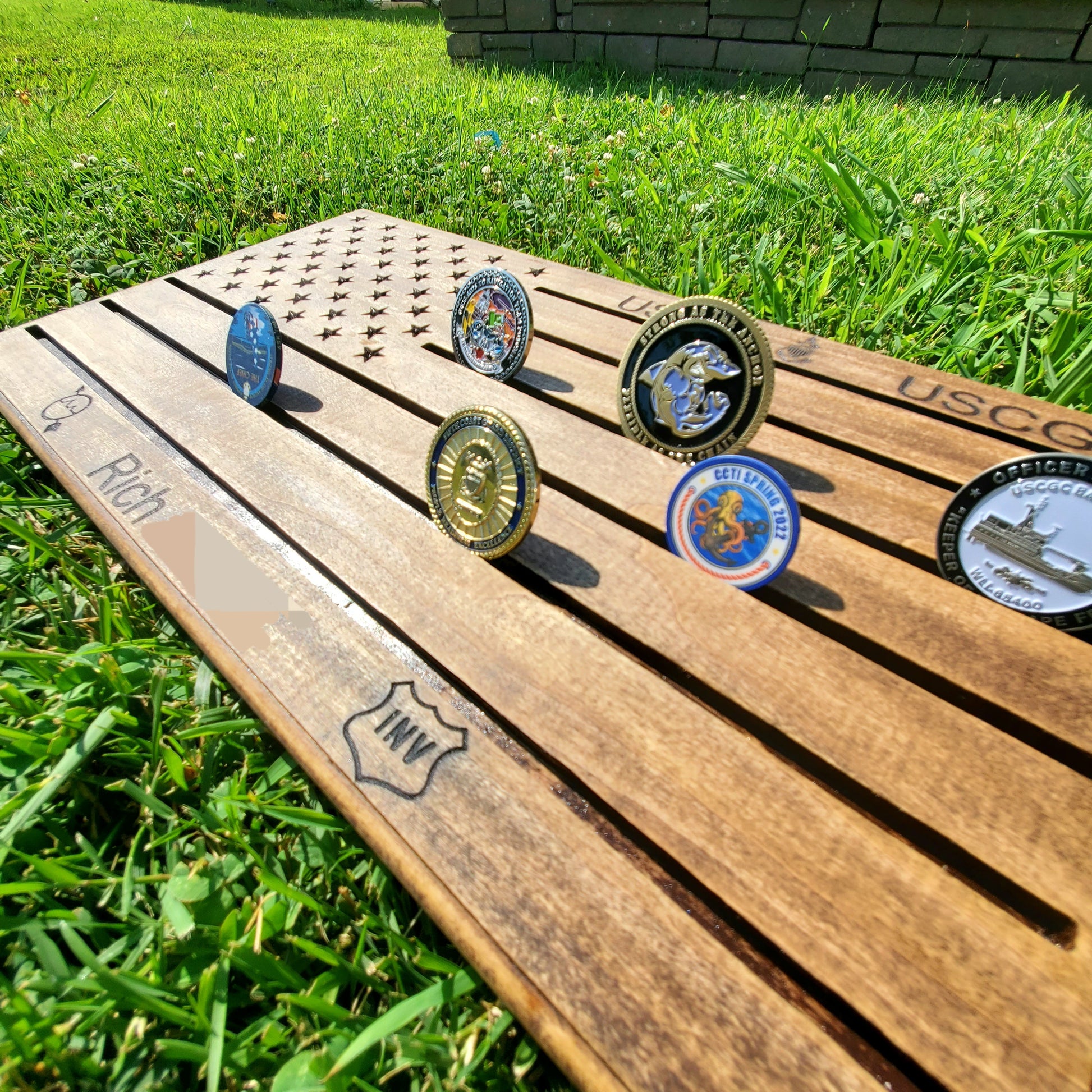 Wooden Desktop Challenge Coin Holder